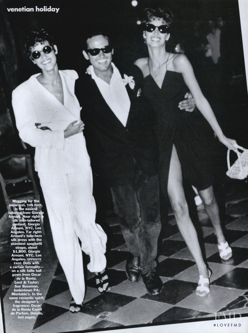 Christy Turlington featured in Venetian Holiday, December 1990