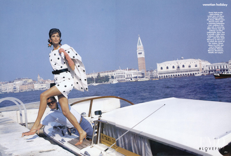 Christy Turlington featured in Venetian Holiday, December 1990