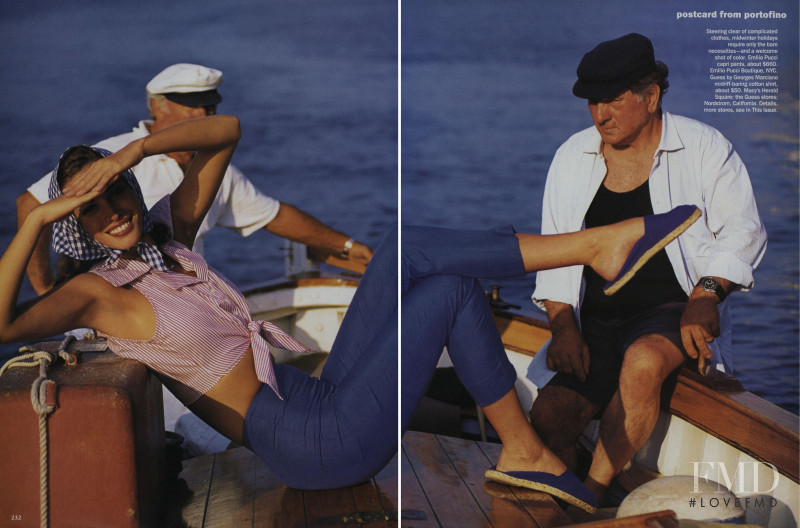 Christy Turlington featured in Postcard from Portofino, December 1992