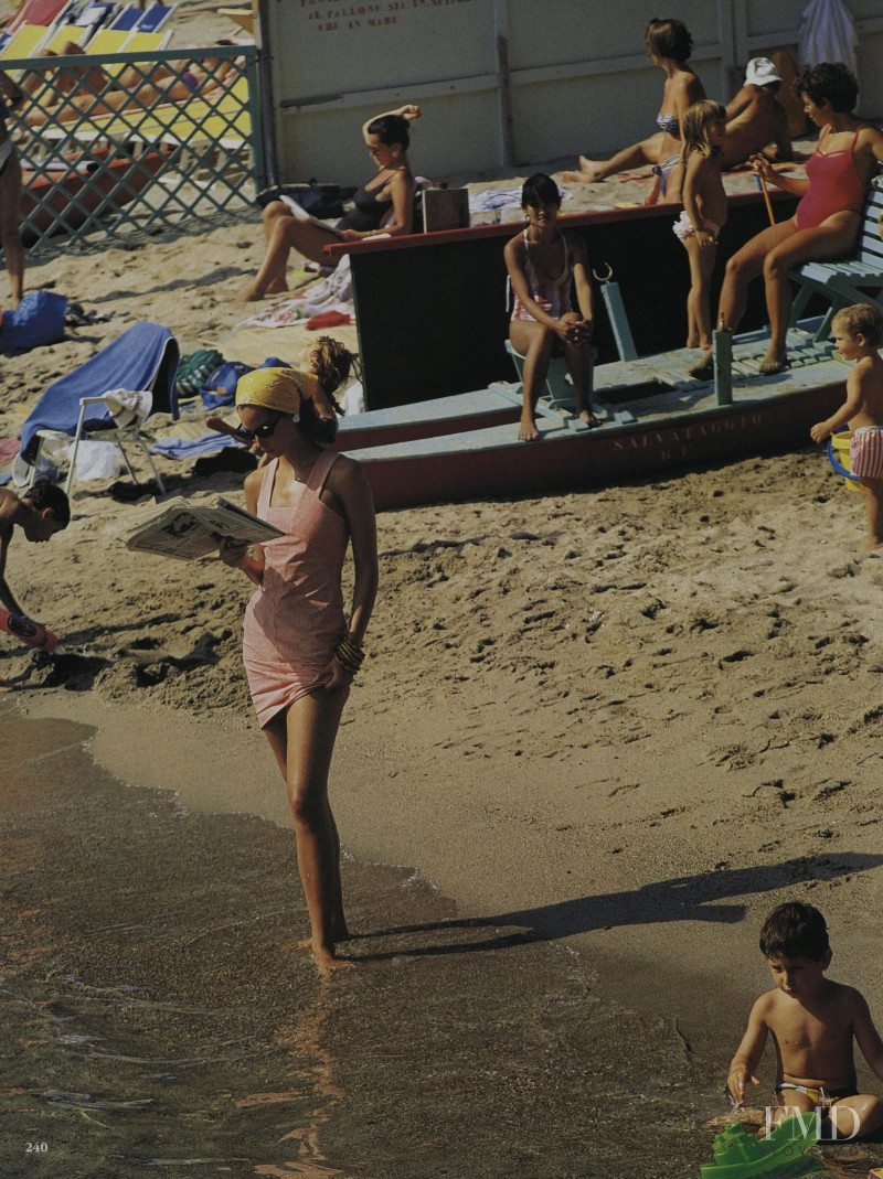 Christy Turlington featured in Postcard from Portofino, December 1992