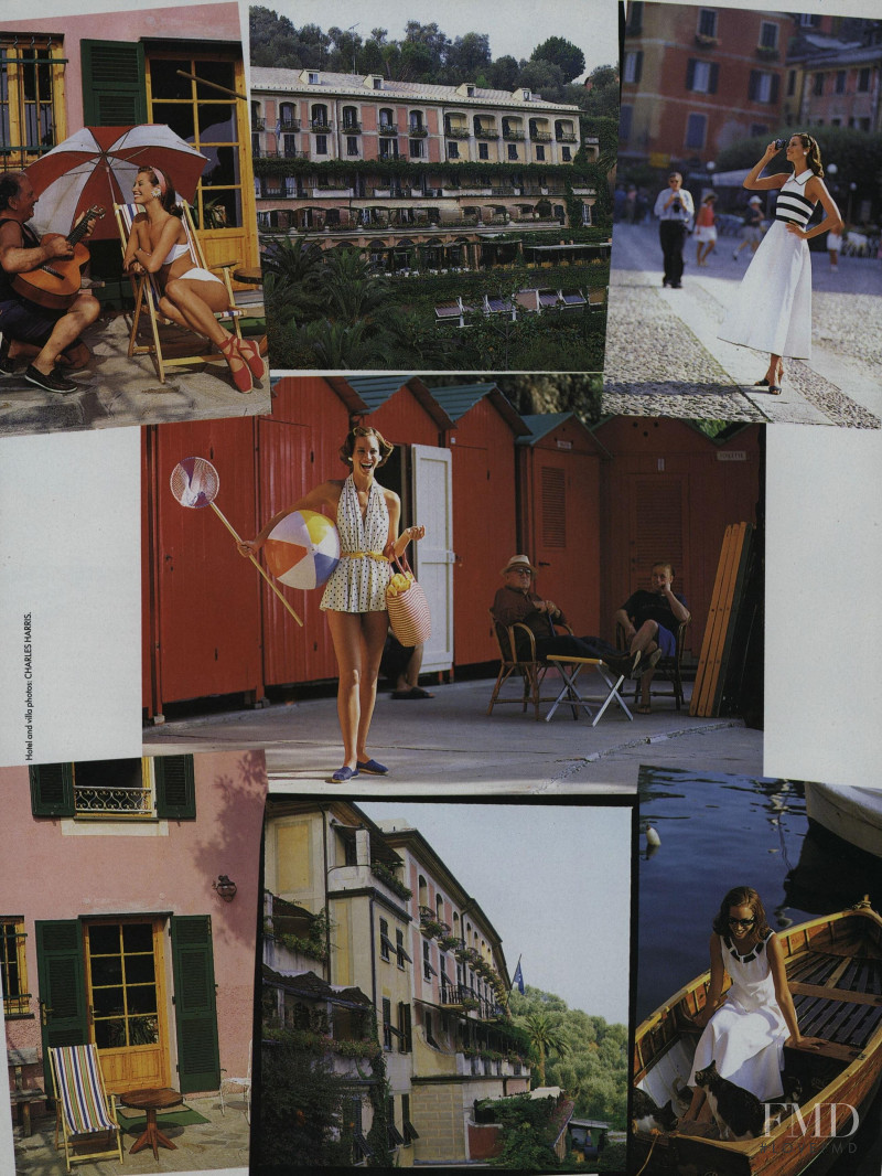 Christy Turlington featured in Postcard from Portofino, December 1992