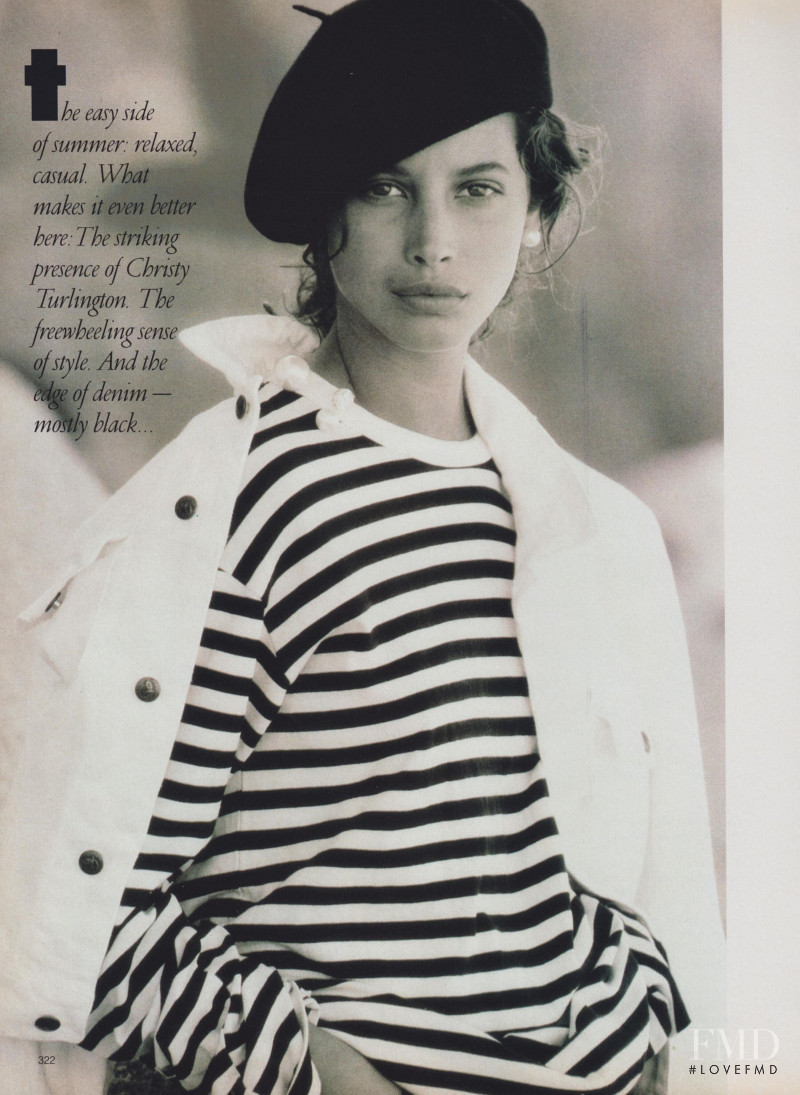 Christy Turlington featured in Free Spirit, Summer Style, April 1988