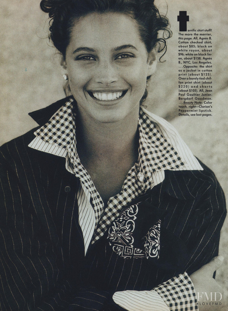 Christy Turlington featured in Free Spirit, Summer Style, April 1988