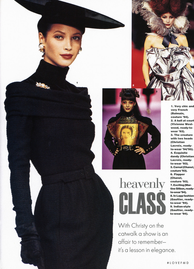 Christy Turlington featured in Christy passionately, December 1995