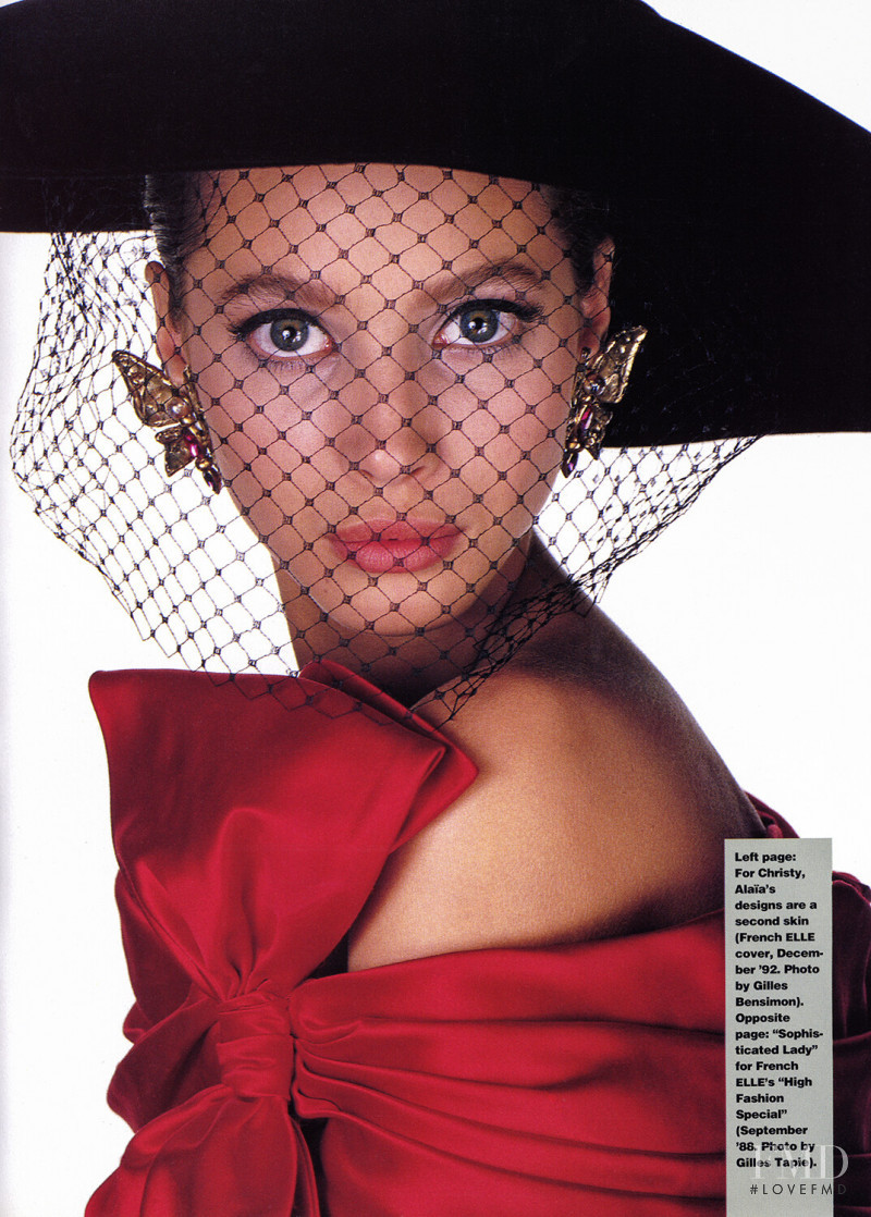 Christy Turlington featured in Christy passionately, December 1995