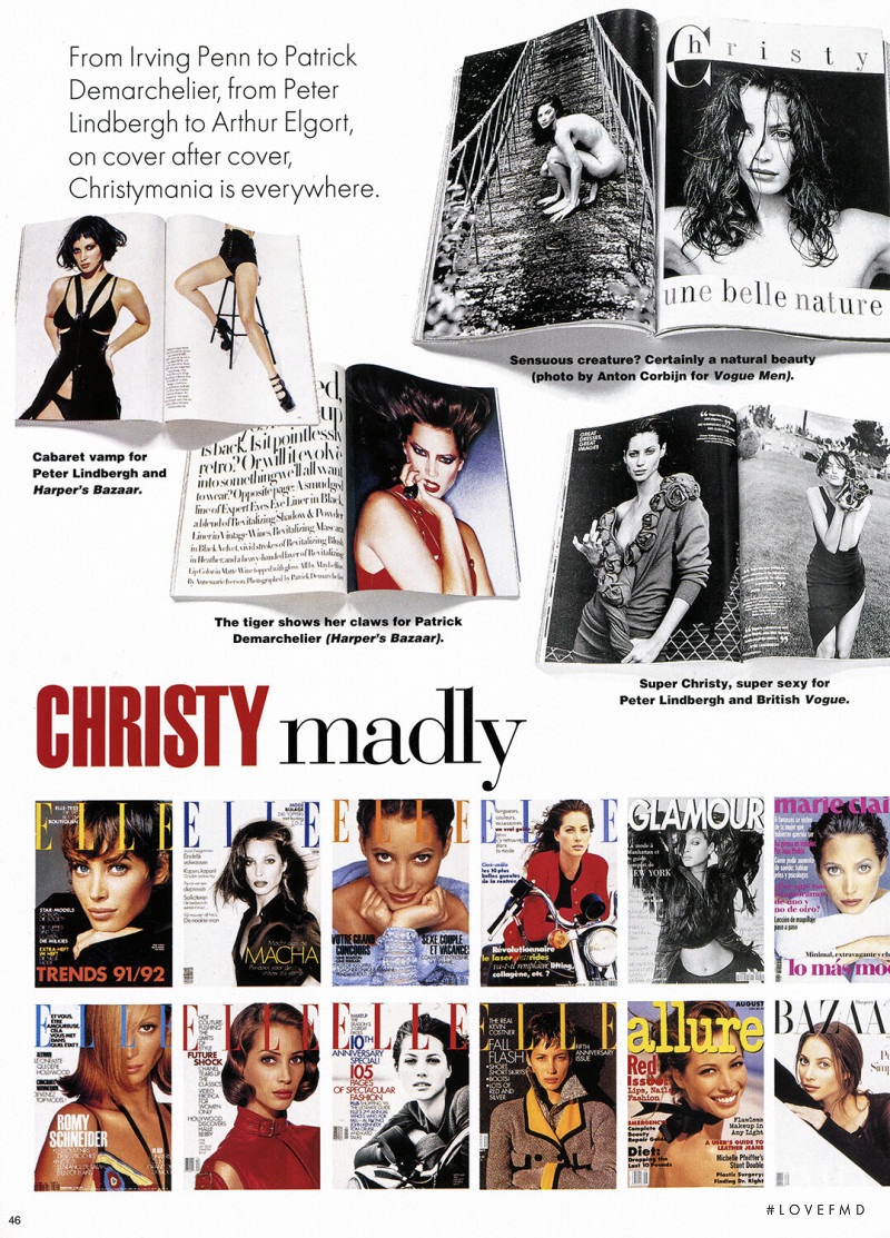 Christy Turlington featured in Christy passionately, December 1995