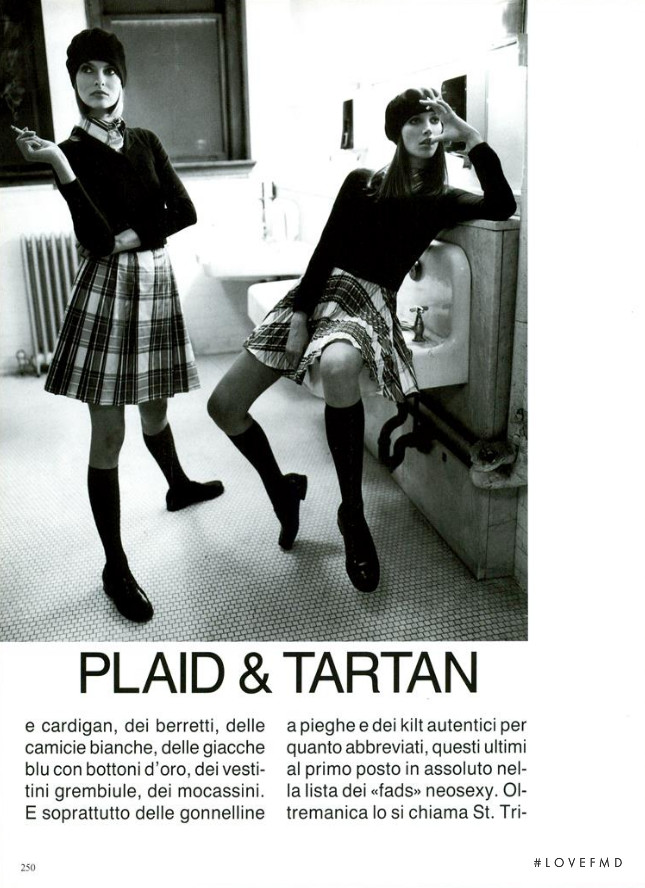 Linda Evangelista featured in Campus Beat: Preppy - Il Nuovo Stile, March 1994