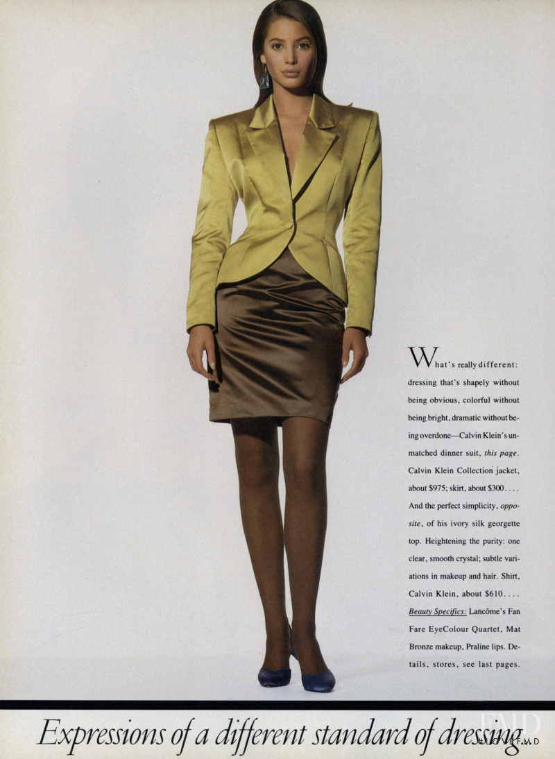 Christy Turlington featured in Pure Style... A New Concept in Fashion , January 1988