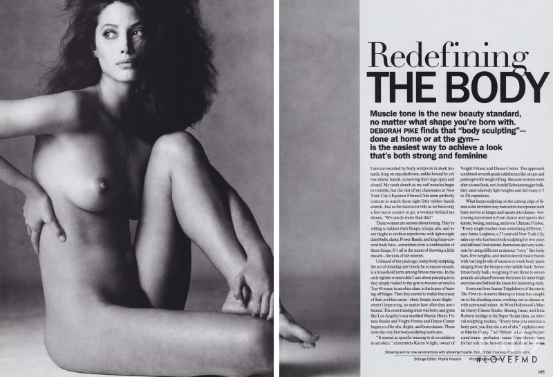 Christy Turlington featured in Redefining the Body, January 1994