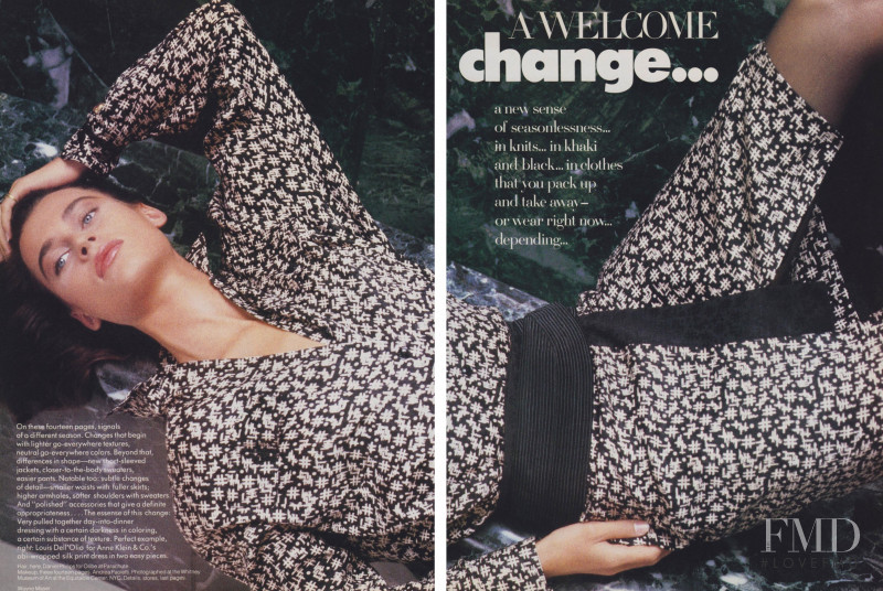 Christy Turlington featured in A Welcome Change..., November 1986