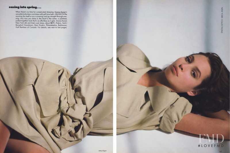 Christy Turlington featured in Fasing Into Spring, February 1988