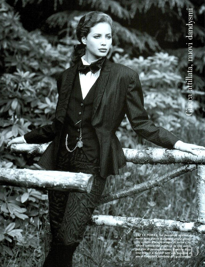Christy Turlington featured in Giacca Attillata, Nuovi Dandysmi, September 1987
