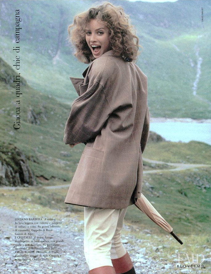 Christy Turlington featured in Giacca a Quadri, Chic di Campagna, September 1987