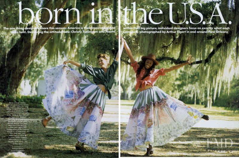 Christy Turlington featured in Born in the USA, February 1992