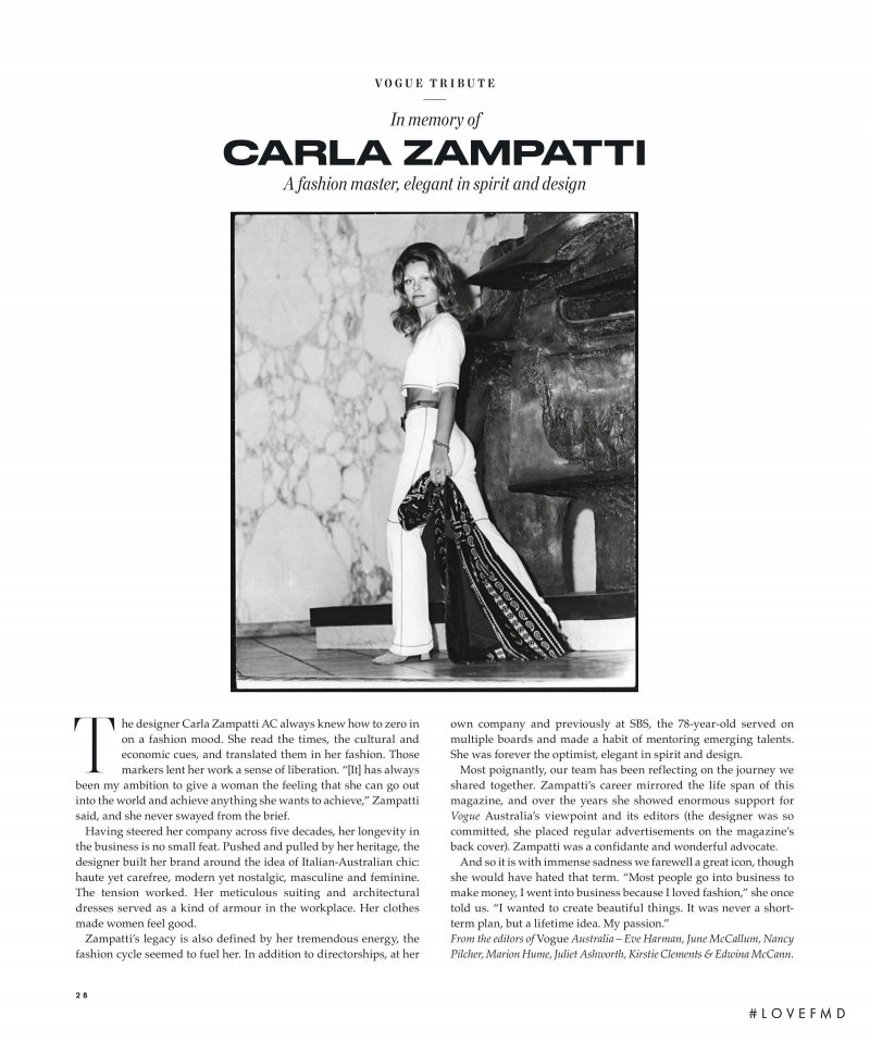 Carla Zampatti, May 2021