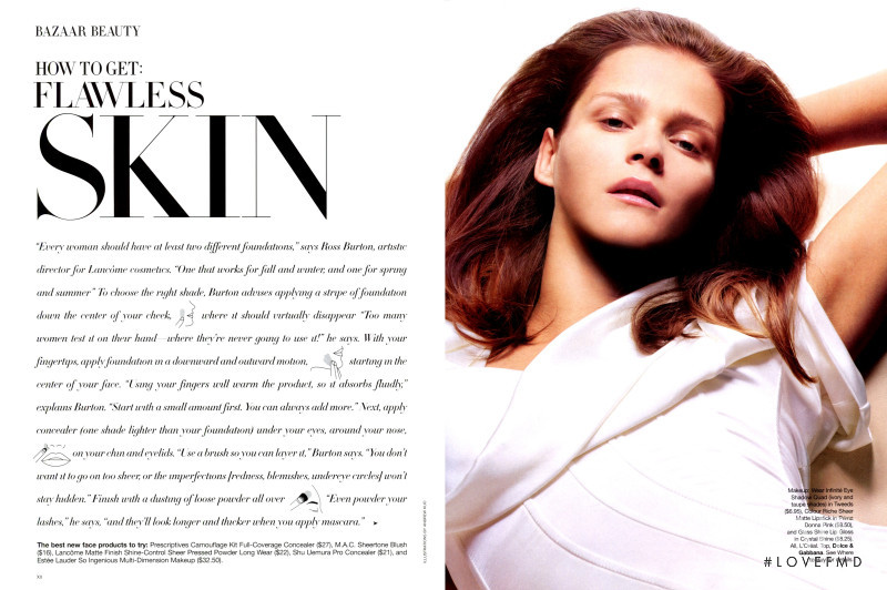 Carmen Kass featured in How To Get Flawless Skin, September 2002