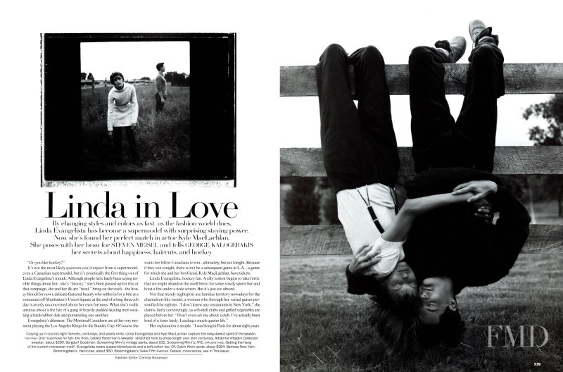 Linda Evangelista featured in Linda In Love, September 1993