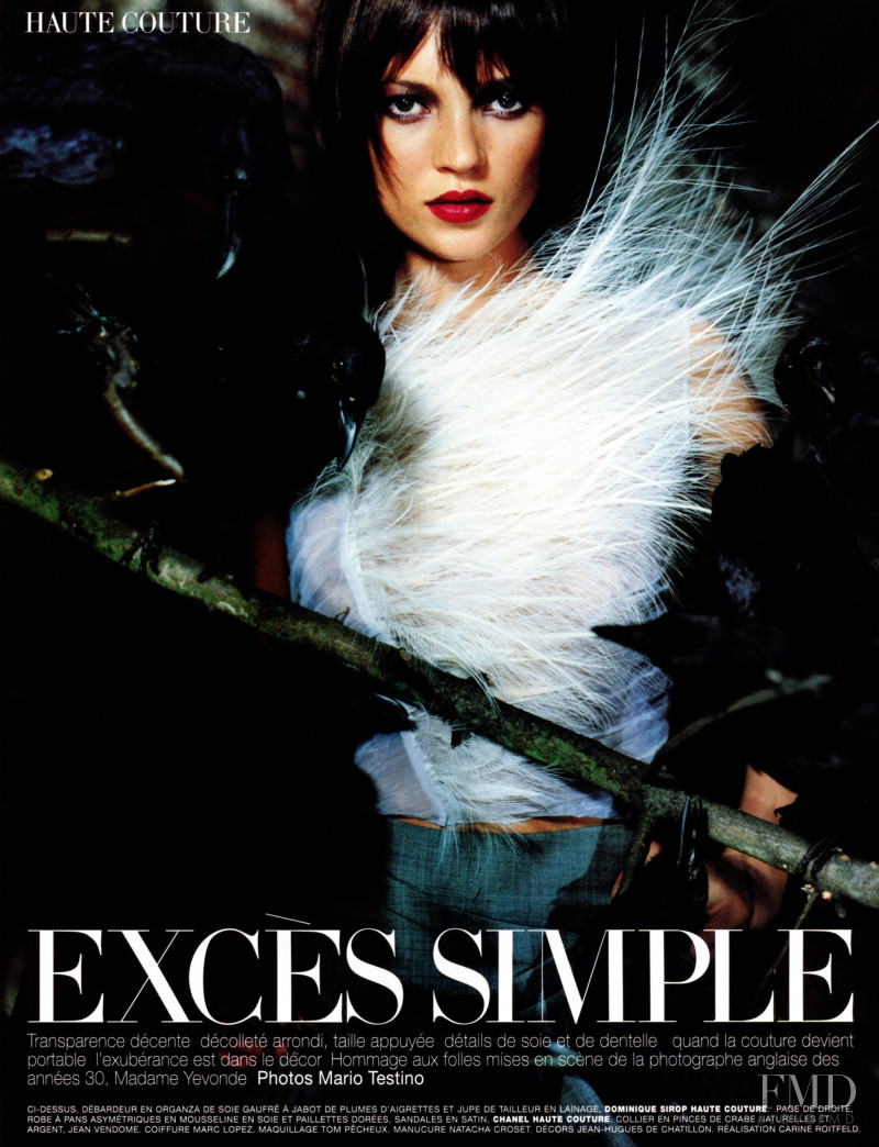 Kate Moss featured in Exces Simple, March 1999