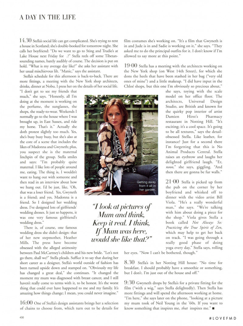 24 Hours With Stella McCartney, September 2002