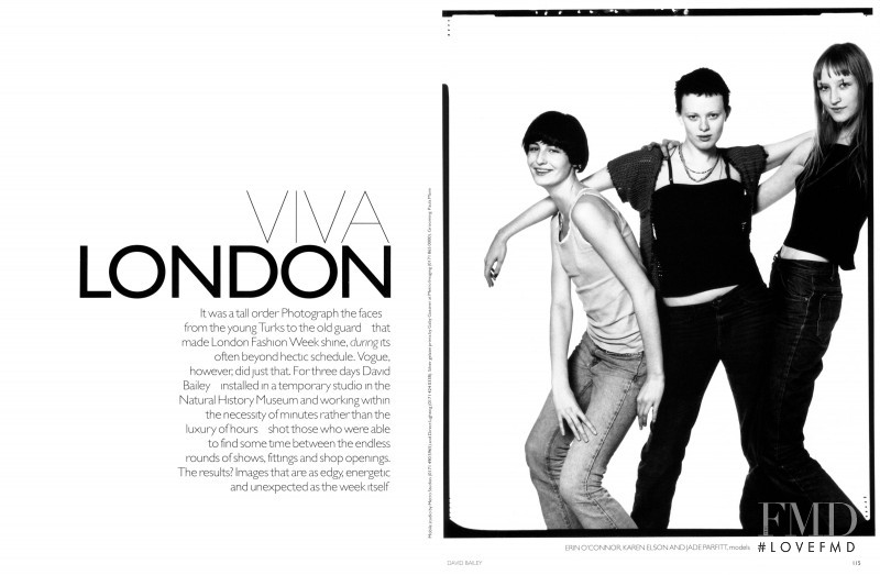 Erin O%Connor featured in Viva London, June 1998