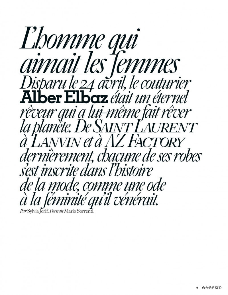 L\'homme qui ainnit les femmes, June 2021