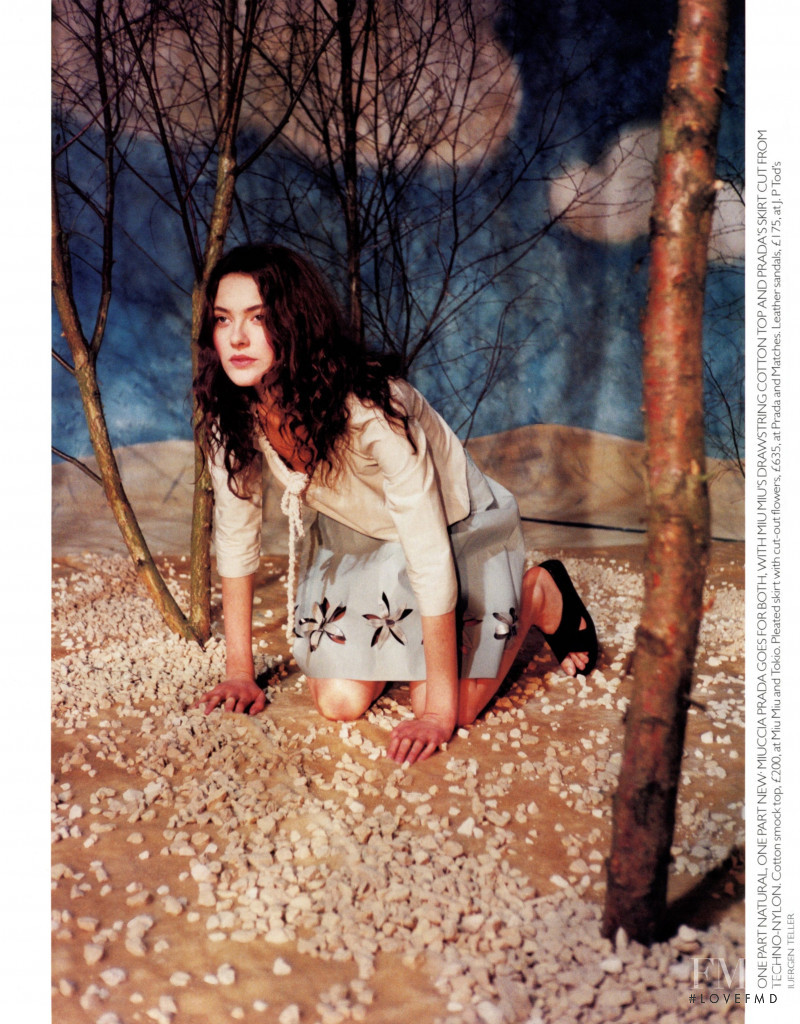 Shalom Harlow featured in Folk Magic, March 1999