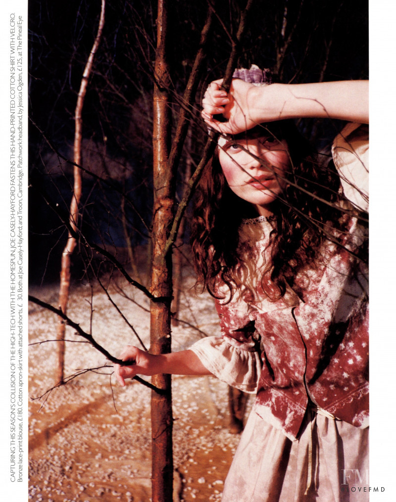 Shalom Harlow featured in Folk Magic, March 1999