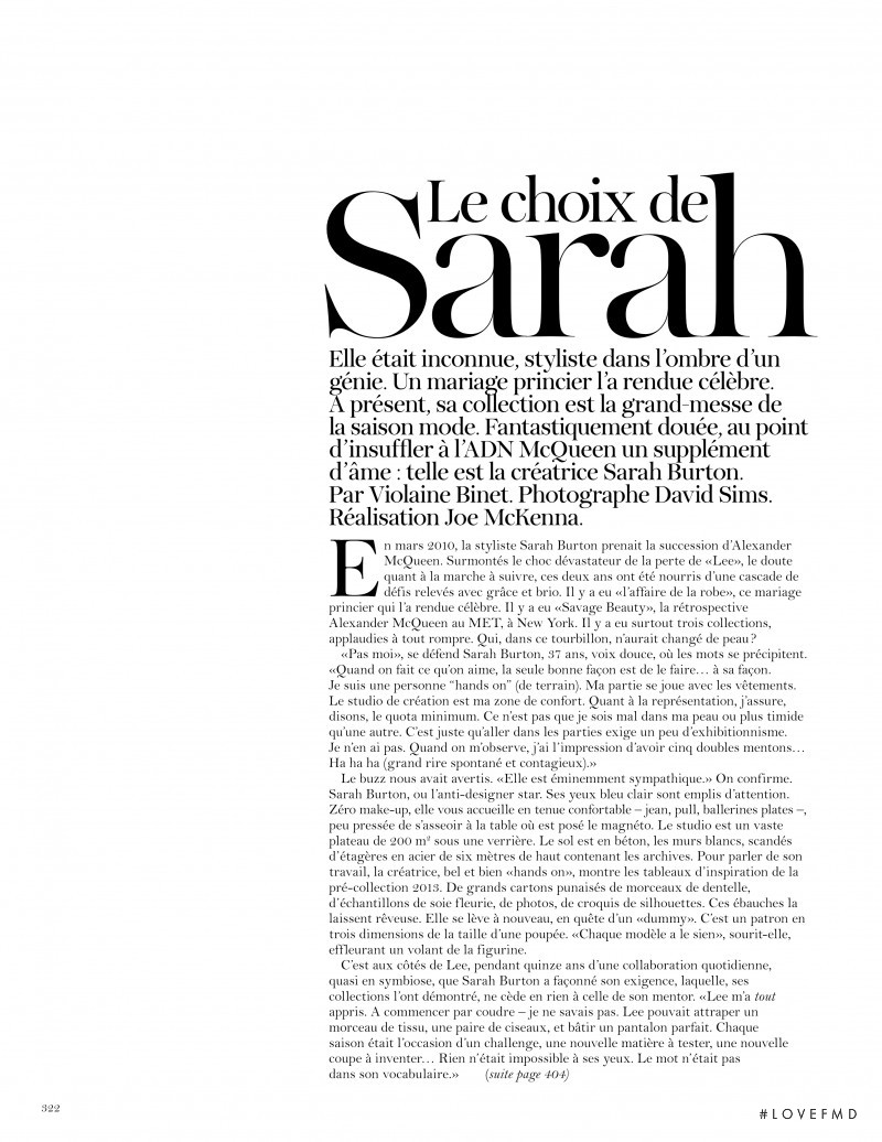 Le Choix De Sarah, March 2012