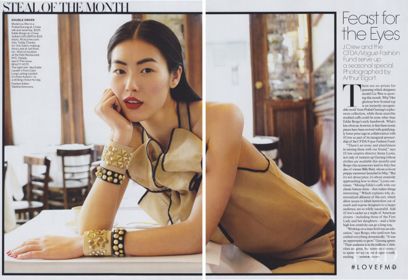 Liu Wen featured in Steal of the Month: Feast for the Eyes, June 2011