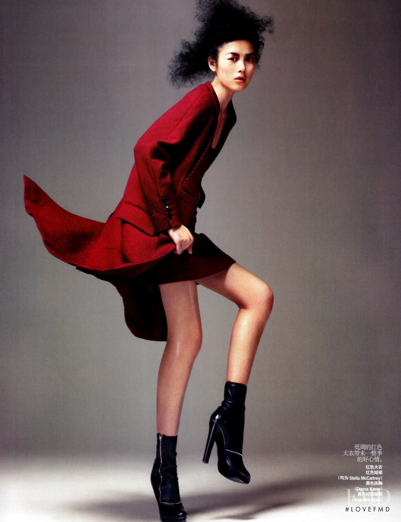 Liu Wen featured in The Essence Of Red, October 2009