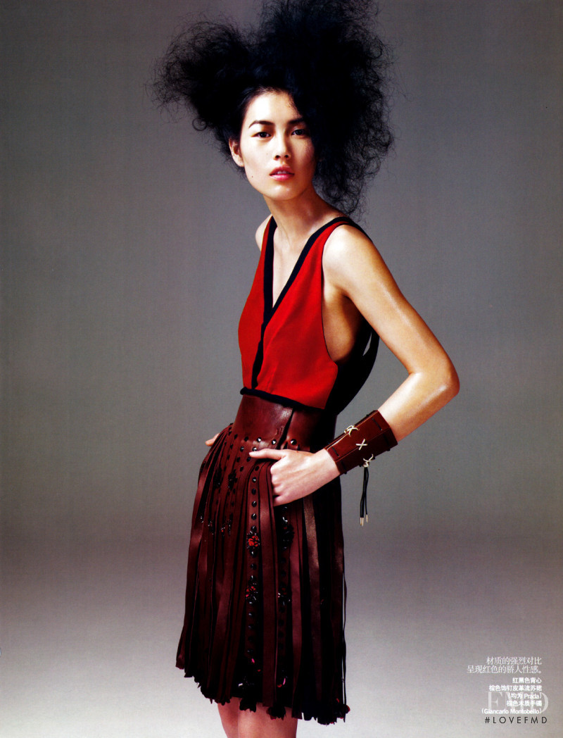 Liu Wen featured in The Essence Of Red, October 2009