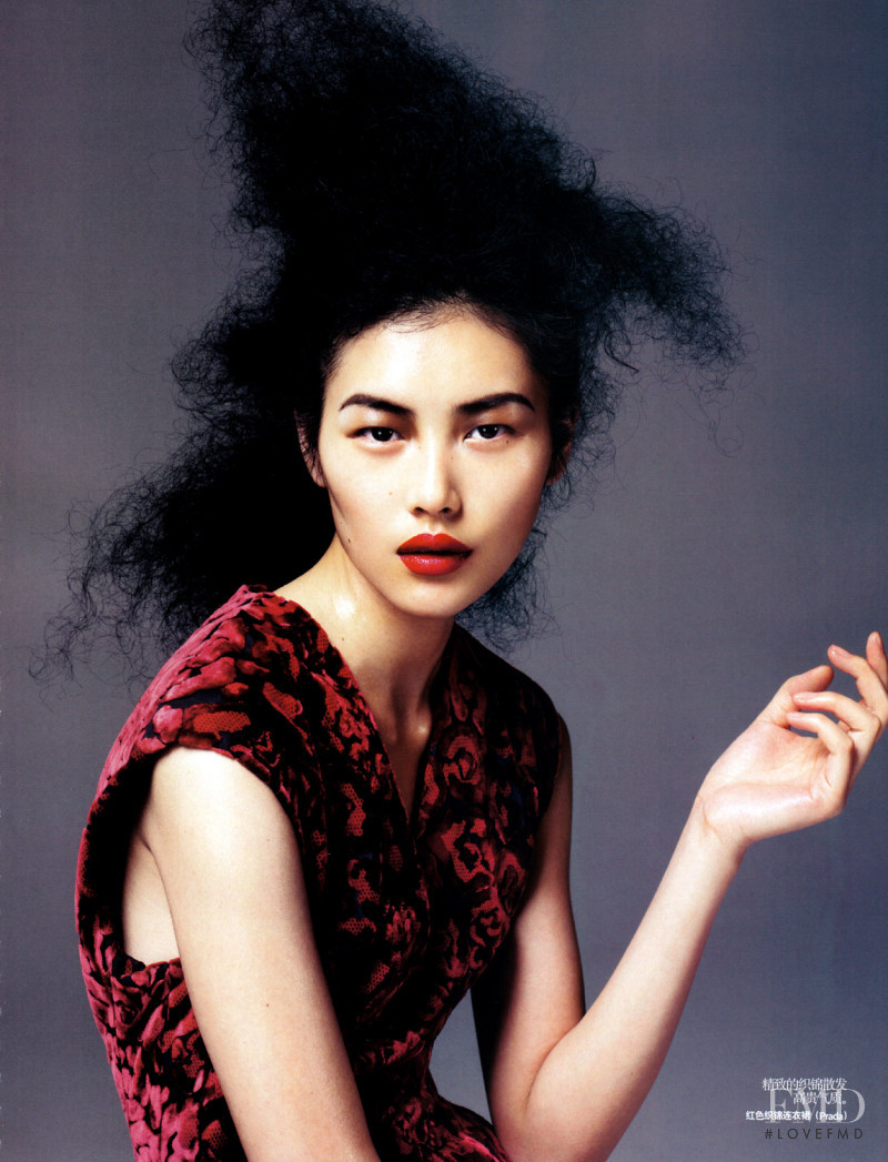 Liu Wen featured in The Essence Of Red, October 2009