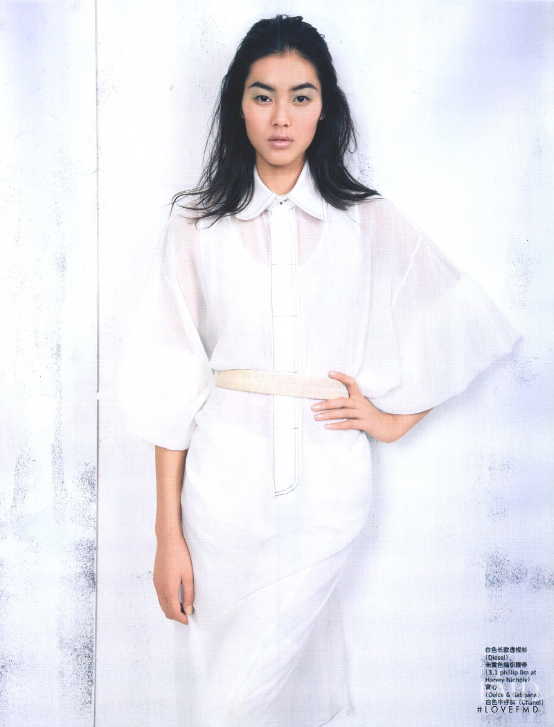 Liu Wen featured in Simply White, October 2008