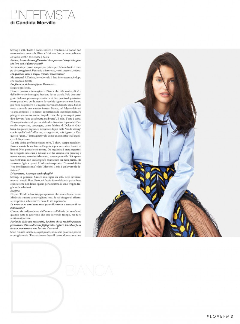 Bianca Balti featured in Codice Dolcezza, March 2014