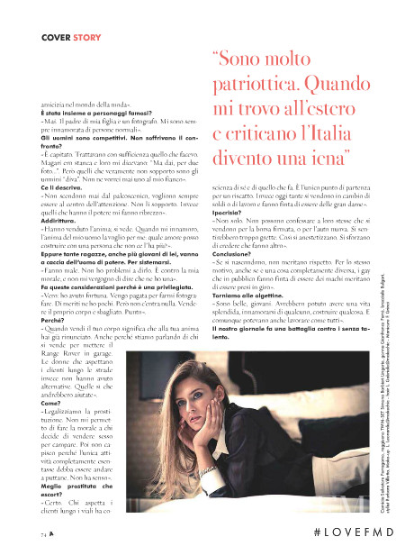 Bianca Balti featured in Meglio prostituta che escort, October 2011