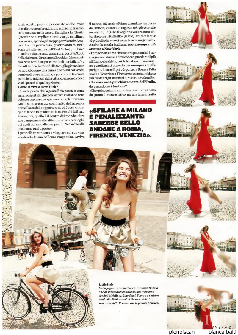 Bianca Balti featured in Al Posto Mio, September 2009