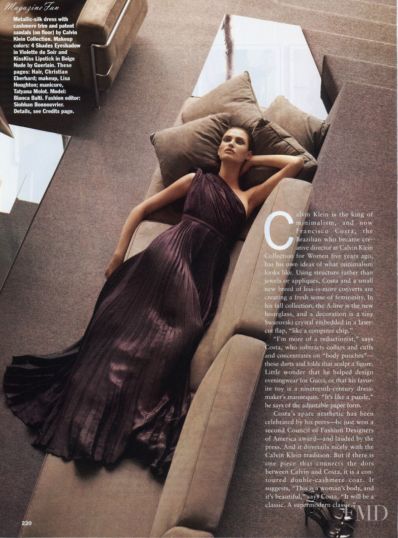 Bianca Balti featured in The Architect, August 2008