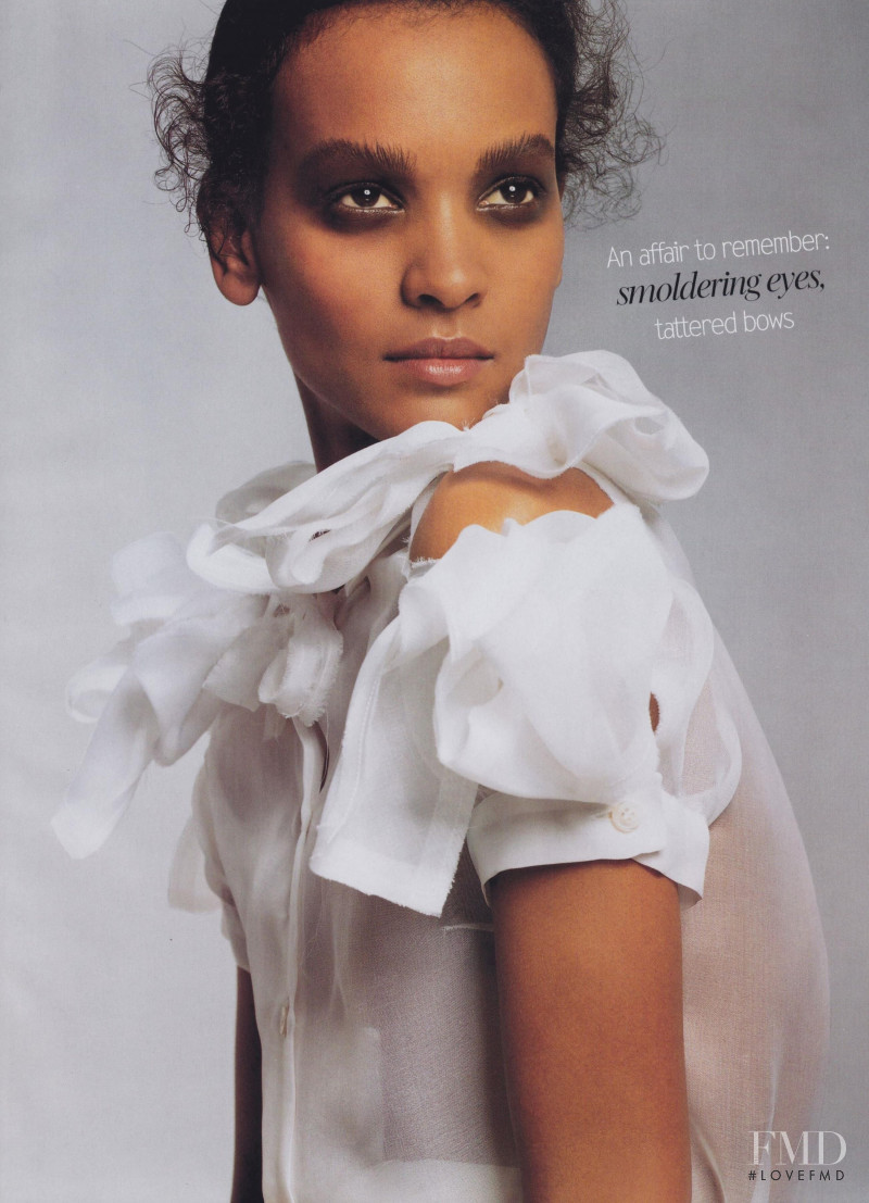 Liya Kebede featured in Fashion Loosens Up, January 2002