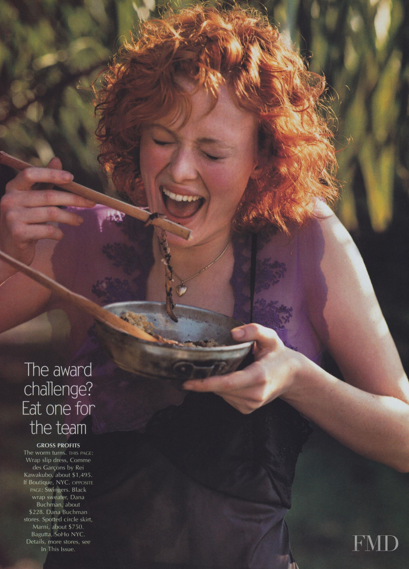 Karen Elson featured in Get Real, June 2001