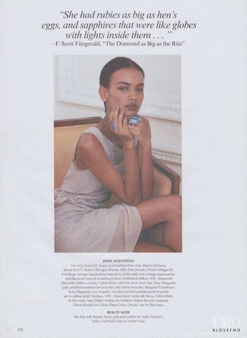 Liya Kebede featured in Romancing the Stone, December 2001