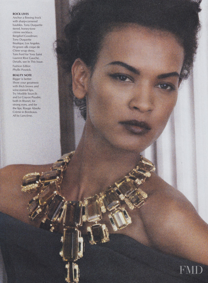 Liya Kebede featured in Romancing the Stone, December 2001