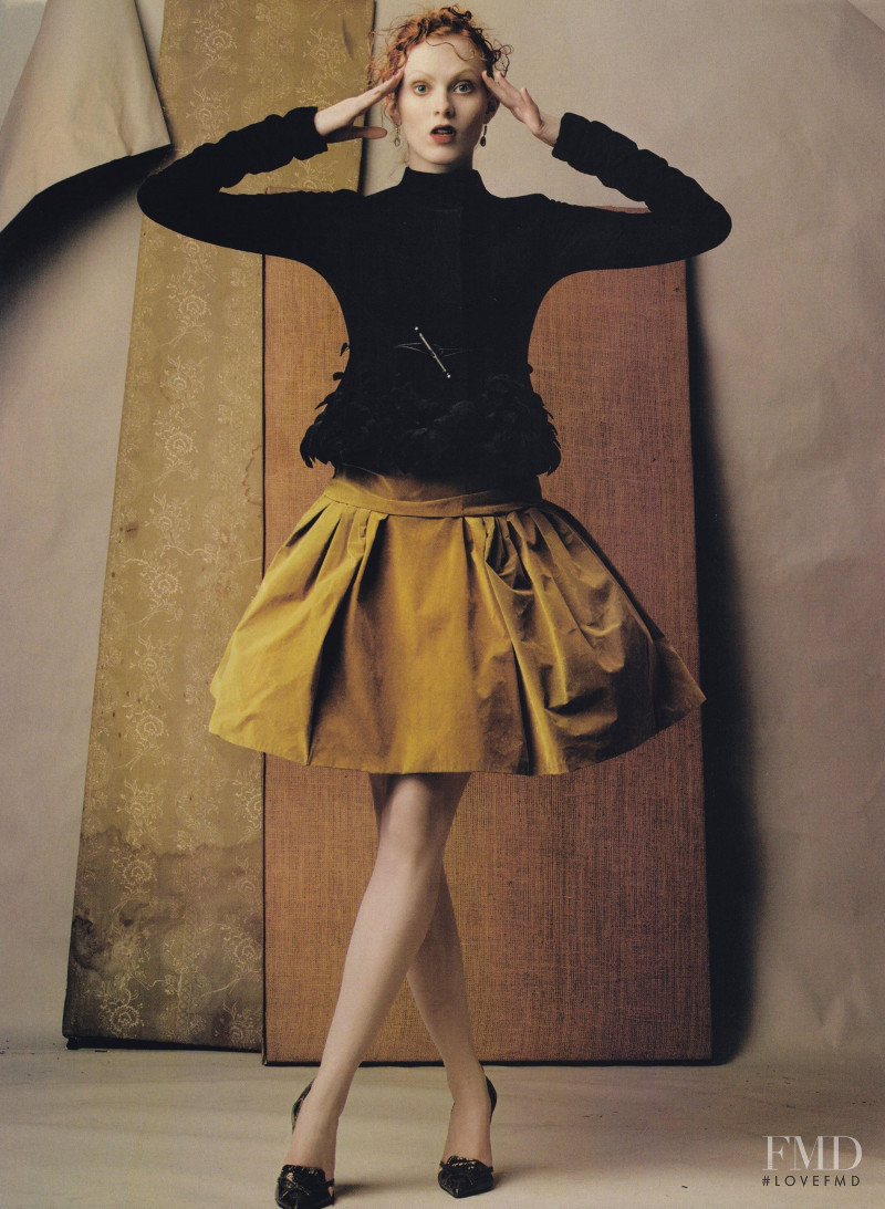 Karen Elson featured in Propriety Values, July 2004