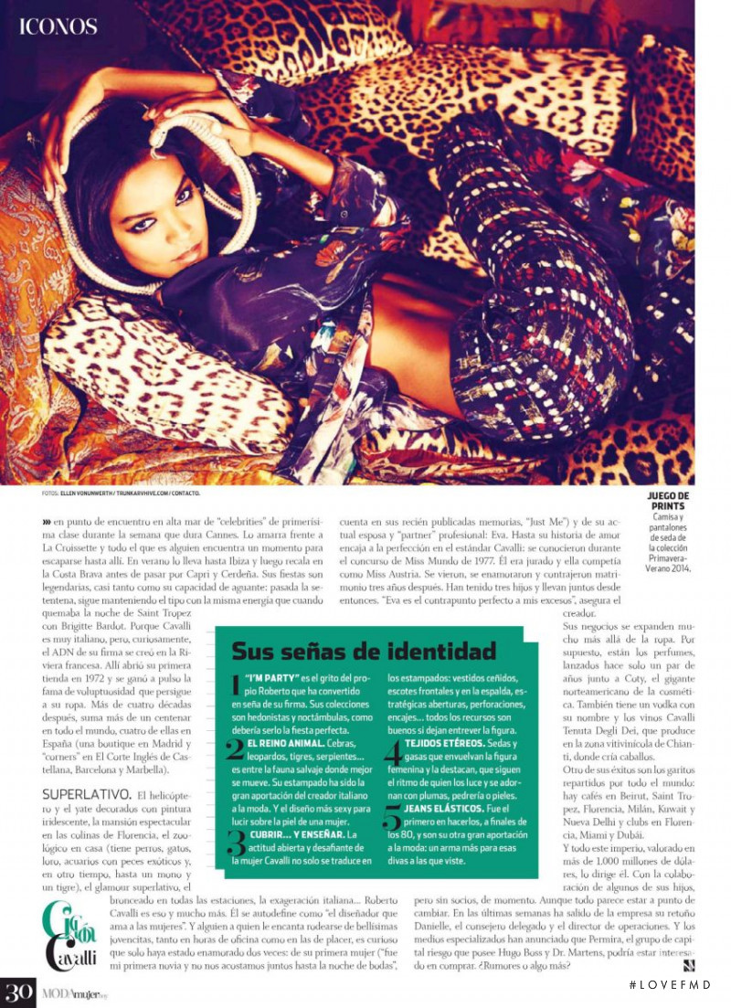 Liya Kebede featured in Cavalli, April 2014