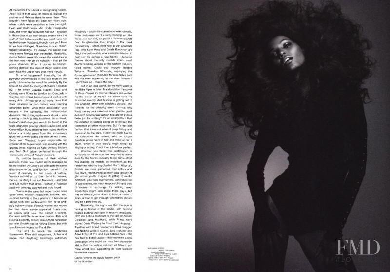 Liya Kebede featured in This Year\'s Model, September 2003