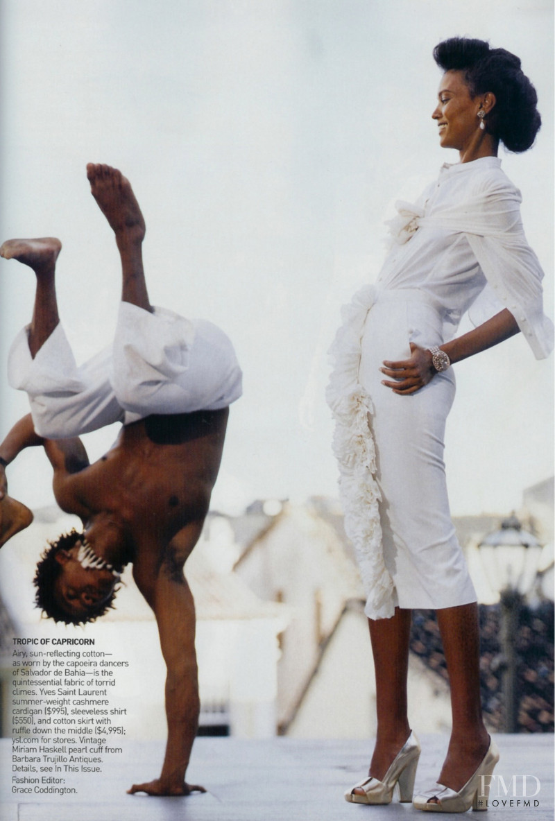 Liya Kebede featured in White Heat, March 2006
