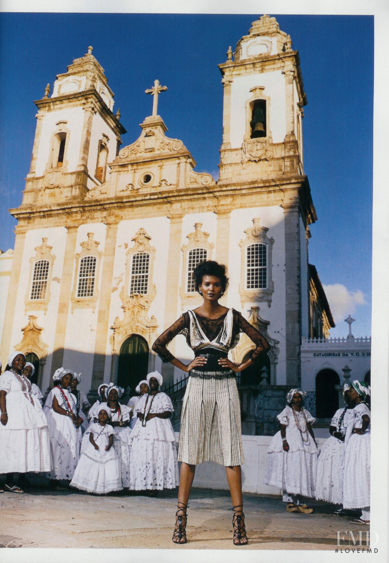 Liya Kebede featured in White Heat, March 2006