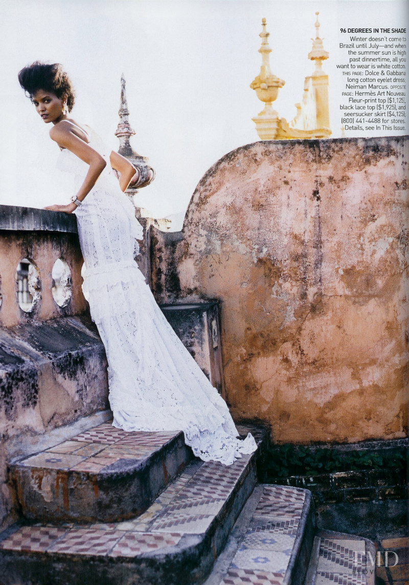 Liya Kebede featured in White Heat, March 2006