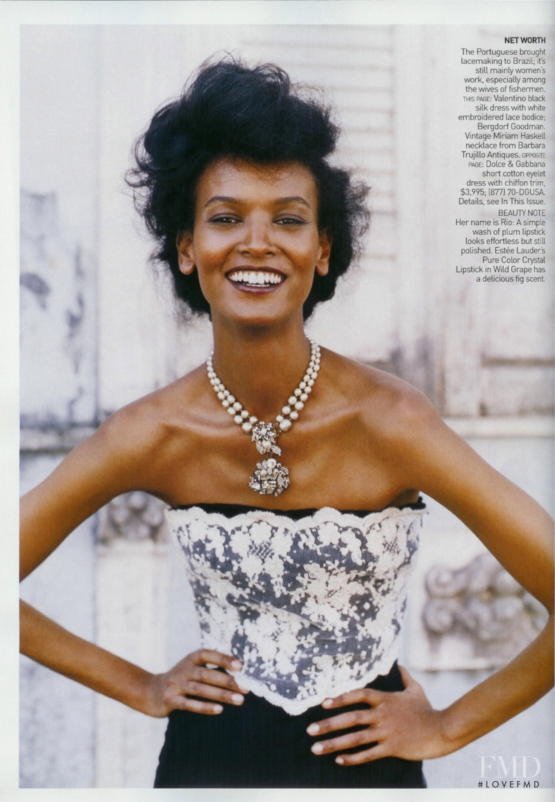 Liya Kebede featured in White Heat, March 2006