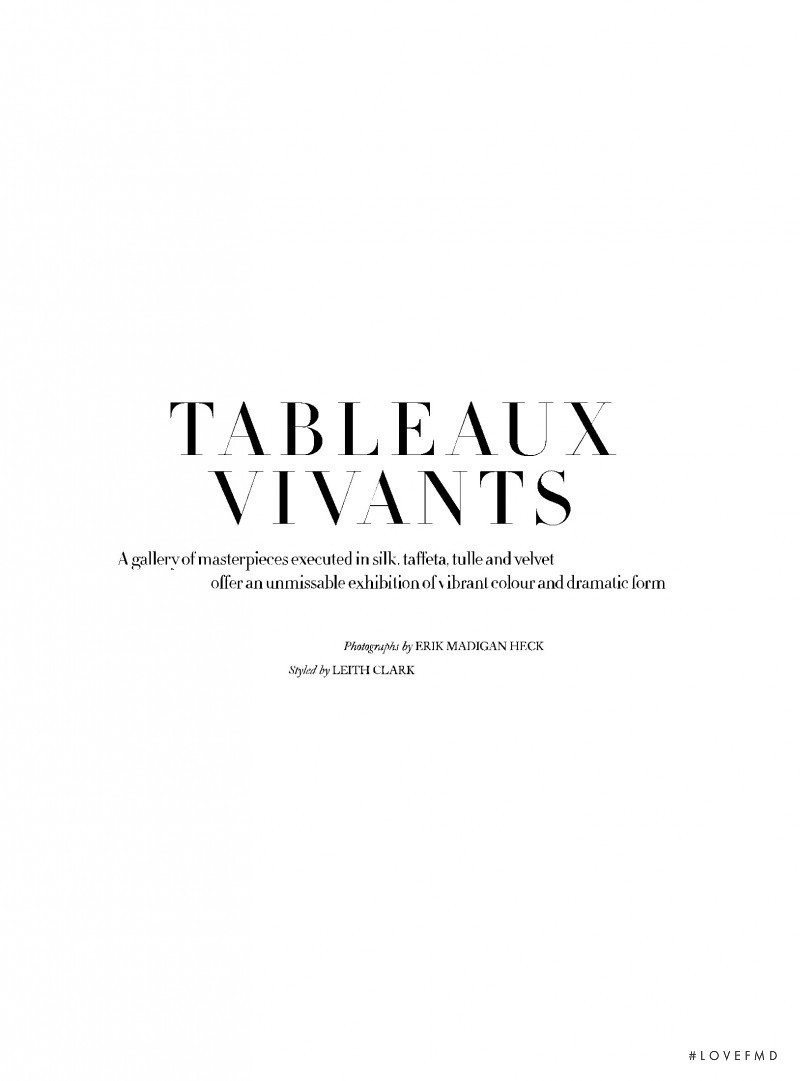 Tableaux Vivants, November 2021