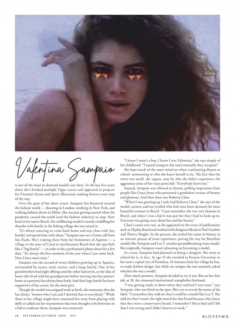 Valentina Sampaio featured in Brazilian Beauty, September 2020